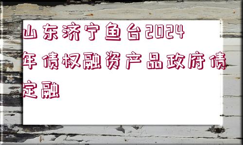 山東濟(jì)寧魚臺2024年債權(quán)融資產(chǎn)品政府債定融