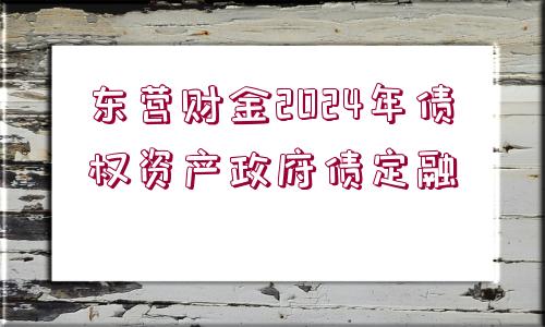 東營(yíng)財(cái)金2024年債權(quán)資產(chǎn)政府債定融