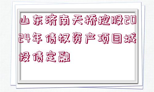 山東濟(jì)南天橋控股2024年債權(quán)資產(chǎn)項(xiàng)目城投債定融