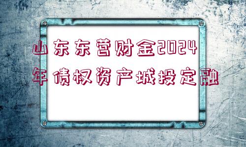 山東東營財(cái)金2024年債權(quán)資產(chǎn)城投定融