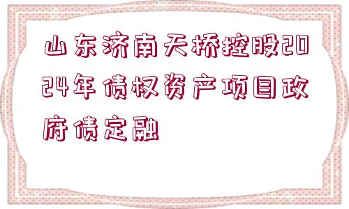 山東濟南天橋控股2024年債權(quán)資產(chǎn)項目政府債定融