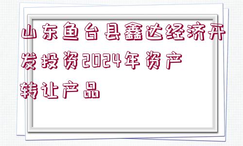 山東魚臺縣鑫達(dá)經(jīng)濟(jì)開發(fā)投資2024年資產(chǎn)轉(zhuǎn)讓產(chǎn)品