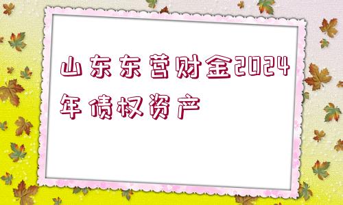 山東東營財金2024年債權(quán)資產(chǎn)