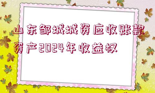 山東鄒城城資應(yīng)收賬款資產(chǎn)2024年收益權(quán)