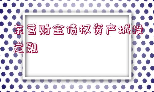 東營財金債權(quán)資產(chǎn)城投定融