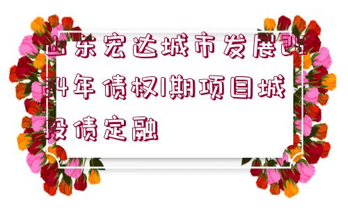 山東宏達城市發(fā)展2024年債權1期項目城投債定融