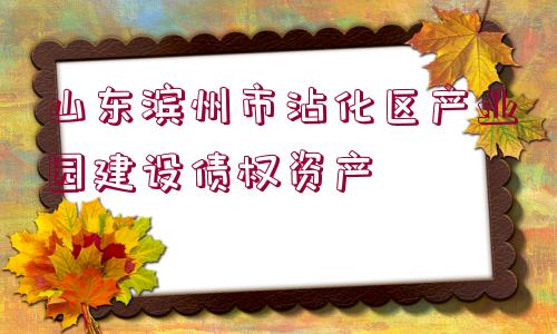 山東濱州市沾化區(qū)產(chǎn)業(yè)園建設(shè)債權(quán)資產(chǎn)