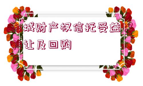 郯城財產(chǎn)權(quán)信托受益權(quán)轉(zhuǎn)讓及回購