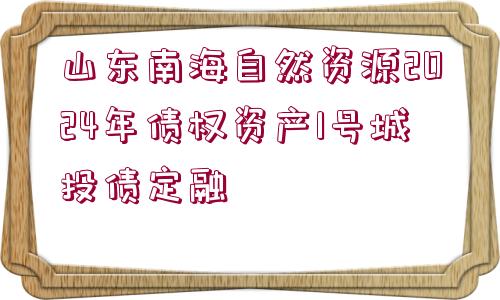 山東南海自然資源2024年債權(quán)資產(chǎn)1號(hào)城投債定融