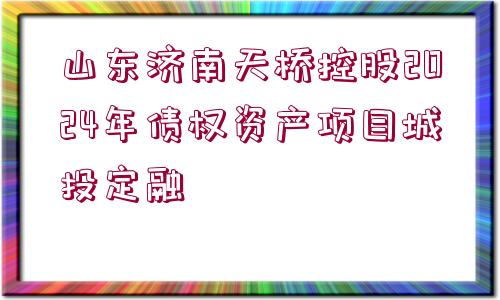 山東濟(jì)南天橋控股2024年債權(quán)資產(chǎn)項(xiàng)目城投定融