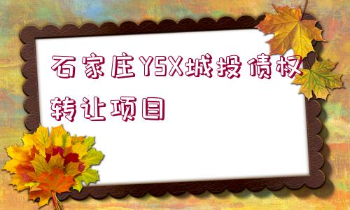 石家莊YSX城投債權(quán)轉(zhuǎn)讓項(xiàng)目