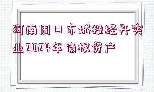 河南周口市城投經開實業(yè)2024年債權資產