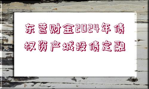 東營(yíng)財(cái)金2024年債權(quán)資產(chǎn)城投債定融