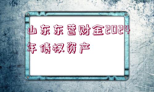 山東東營財(cái)金2024年債權(quán)資產(chǎn)