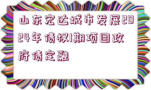 山東宏達(dá)城市發(fā)展2024年債權(quán)1期項(xiàng)目政府債定融