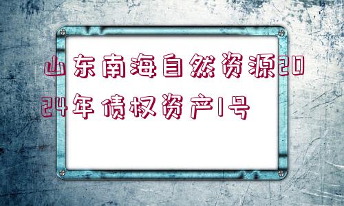 山東南海自然資源2024年債權(quán)資產(chǎn)1號