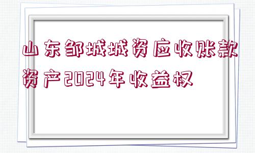 山東鄒城城資應(yīng)收賬款資產(chǎn)2024年收益權(quán)