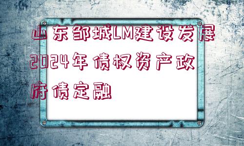 山東鄒城LM建設(shè)發(fā)展2024年債權(quán)資產(chǎn)政府債定融