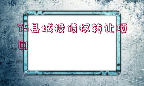 YS縣城投債權(quán)轉(zhuǎn)讓項目