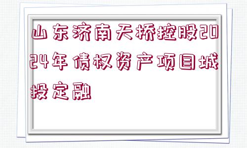 山東濟(jì)南天橋控股2024年債權(quán)資產(chǎn)項(xiàng)目城投定融