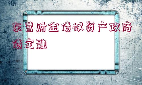 東營財(cái)金債權(quán)資產(chǎn)政府債定融