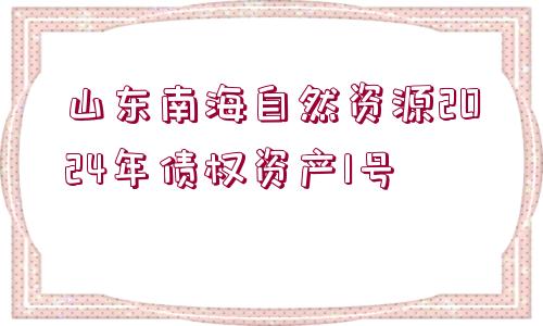 山東南海自然資源2024年債權(quán)資產(chǎn)1號(hào)