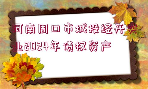 河南周口市城投經(jīng)開實業(yè)2024年債權(quán)資產(chǎn)