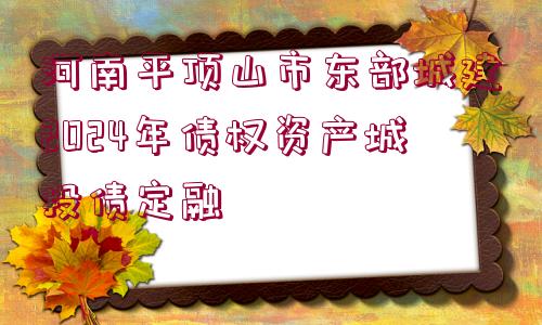 河南平頂山市東部城建2024年債權(quán)資產(chǎn)城投債定融