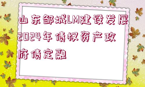 山東鄒城LM建設(shè)發(fā)展2024年債權(quán)資產(chǎn)政府債定融