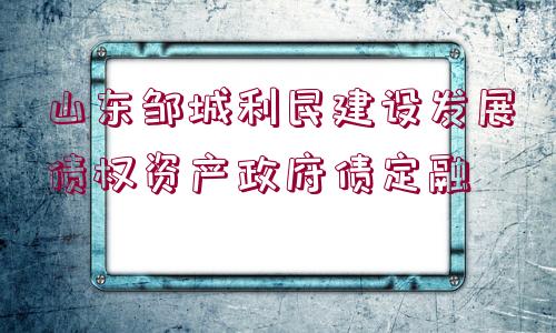 山東鄒城利民建設發(fā)展債權資產政府債定融